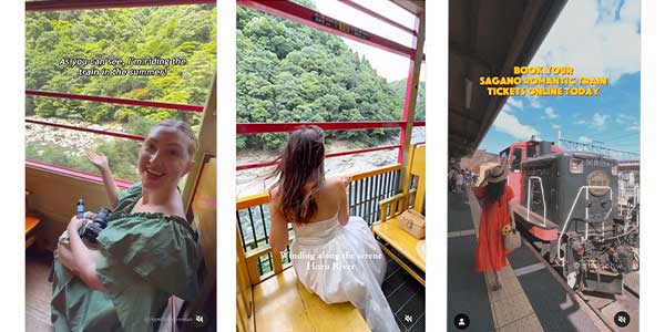 画像：インフルエンサーさんたちと嵯峨野トロッコから見える景色